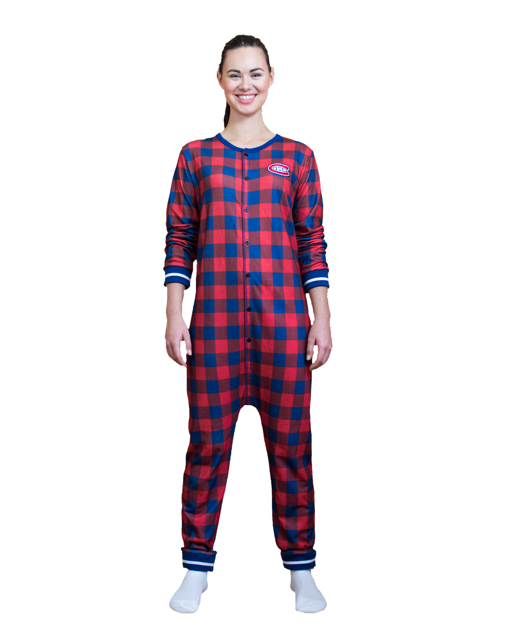 Montreal Canadiens NHL Hockey Sockey Unisex Red Union Suit Onesie product image 1, provided for visual reference and product