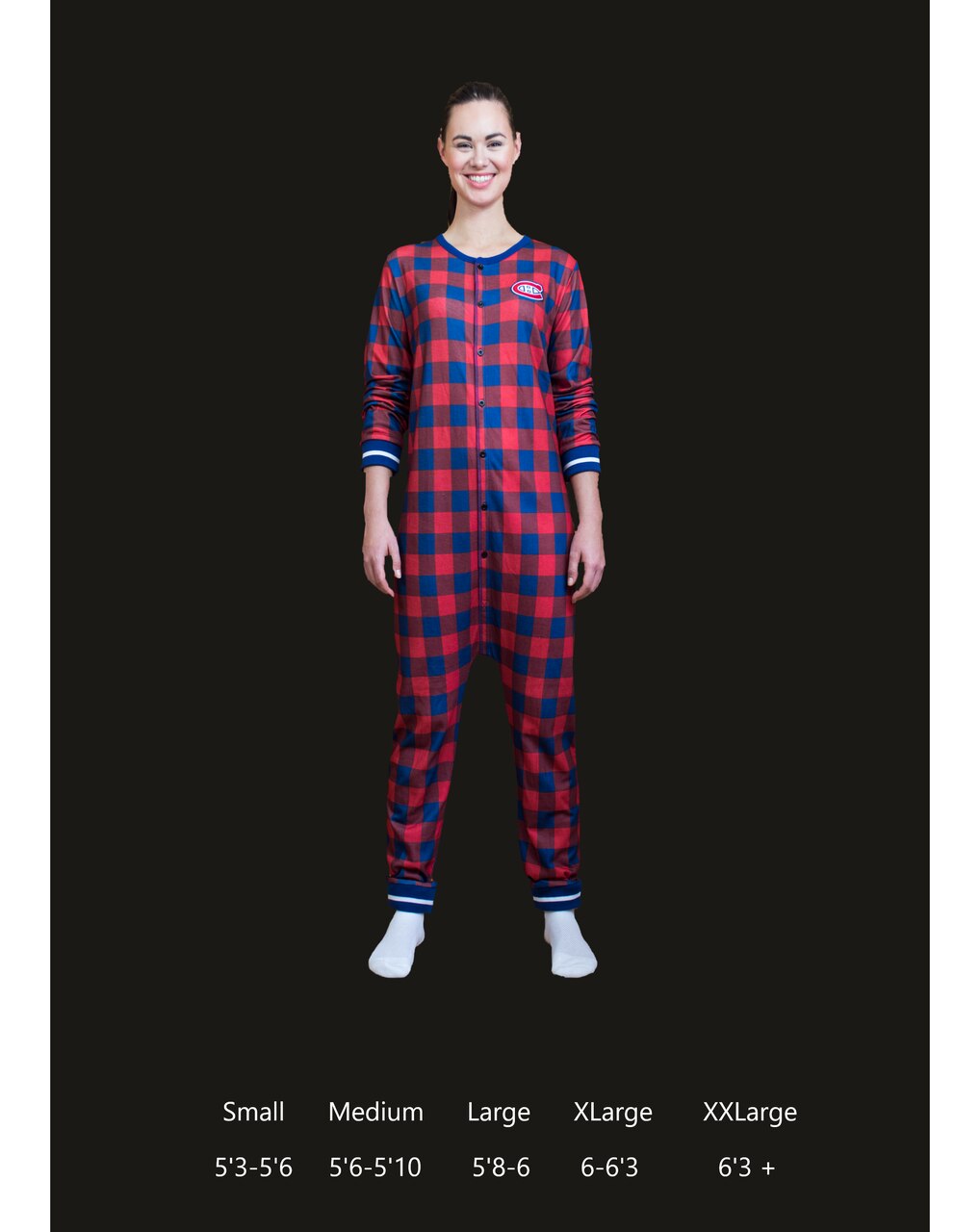 Montreal Canadiens NHL Hockey Sockey Unisex Red Union Suit Onesie product image 3, provided for visual reference and product