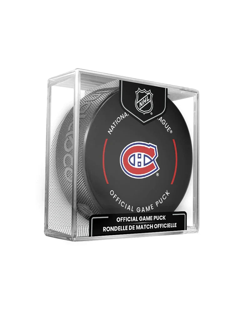 Montreal Canadiens NHL Inglasco 2025-26 Officially Licensed Game Hockey Puck product image 1, provided for visual reference