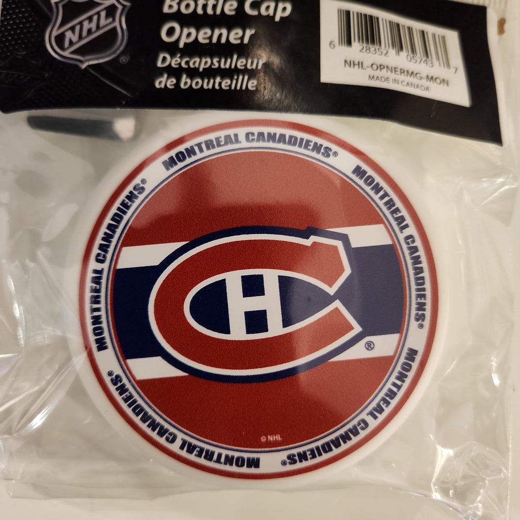 Montreal Canadiens NHL Magnetic Bottle Cap Opener product image 2, provided for visual reference and product detail review