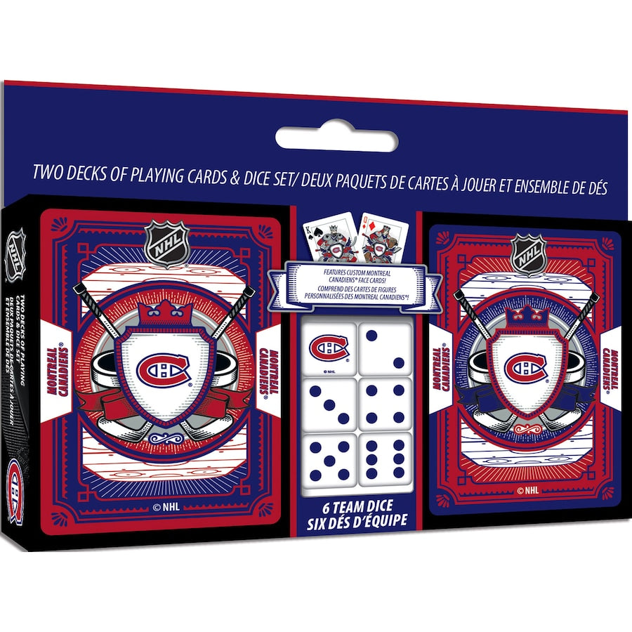 Montreal Canadiens NHL Masterpieces 2 Pack Cards & Dice Set product image 1, provided for visual reference and product