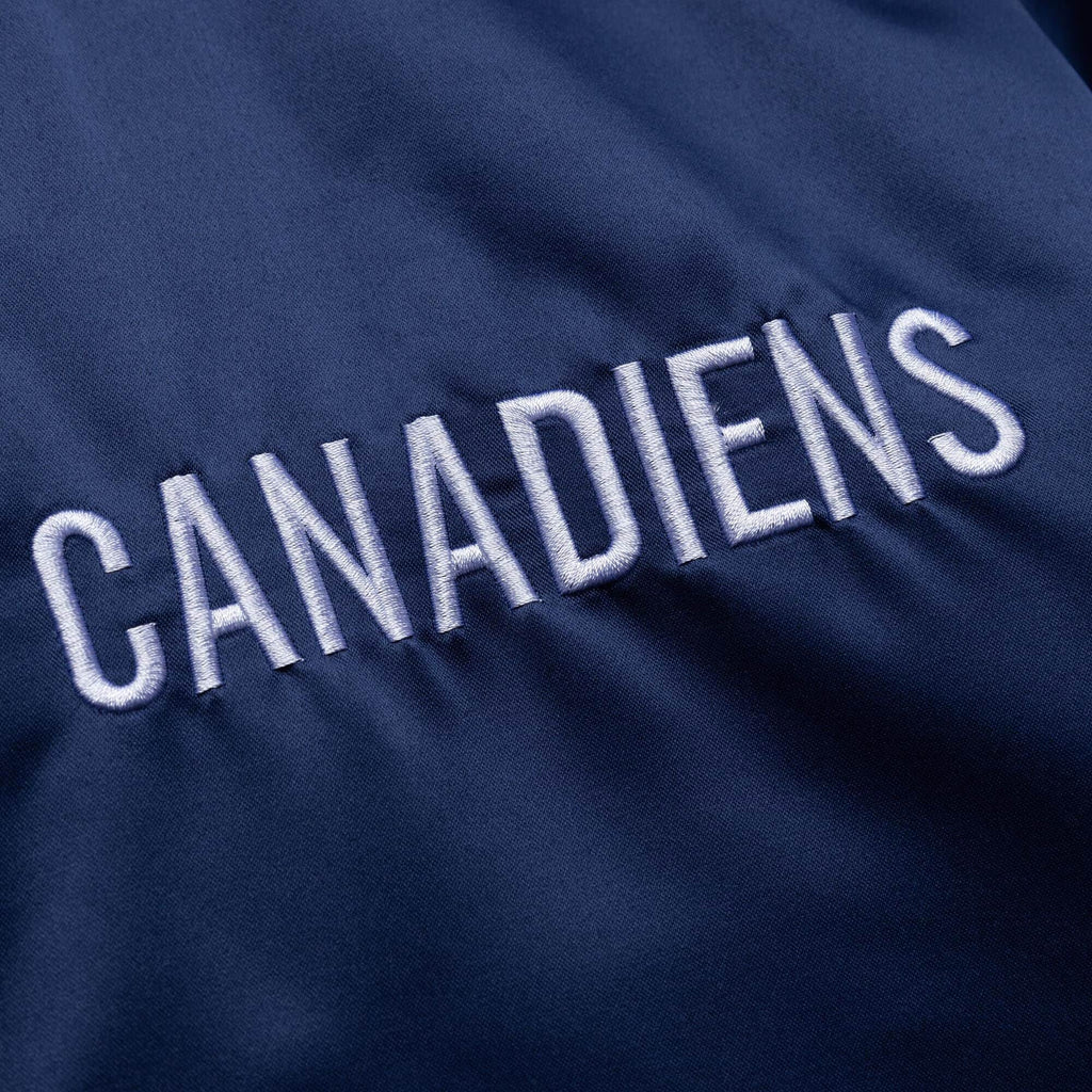 Montreal Canadiens NHL Mitchell & Ness Men Navy Heavyweight Satin Jacket product image 3, provided for visual reference and