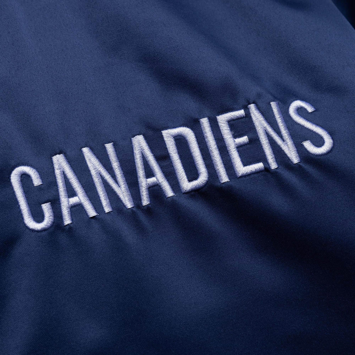 Montreal Canadiens NHL Mitchell & Ness Men Navy Heavyweight Satin Jacket product image 3, provided for visual reference and