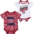 Montreal Canadiens NHL Outerstuff Infant Red/White Monterey Tie-Dye 2 Piece Creeper Set product image 1, provided for visual