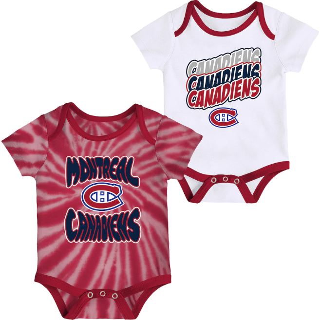Montreal Canadiens NHL Outerstuff Infant Red/White Monterey Tie-Dye 2 Piece Creeper Set product image 1, provided for visual