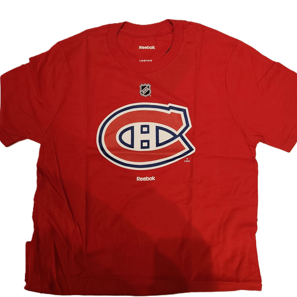 Montreal Canadiens NHL Reebok Youth Red Basic Logo T-Shirt product image 2, provided for visual reference and product detail