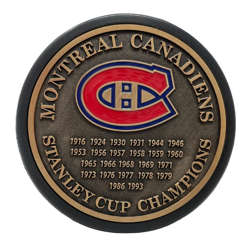 Montreal Canadiens NHL Stanley Cup Years Medallion Hockey Puck product image 4, provided for visual reference and product