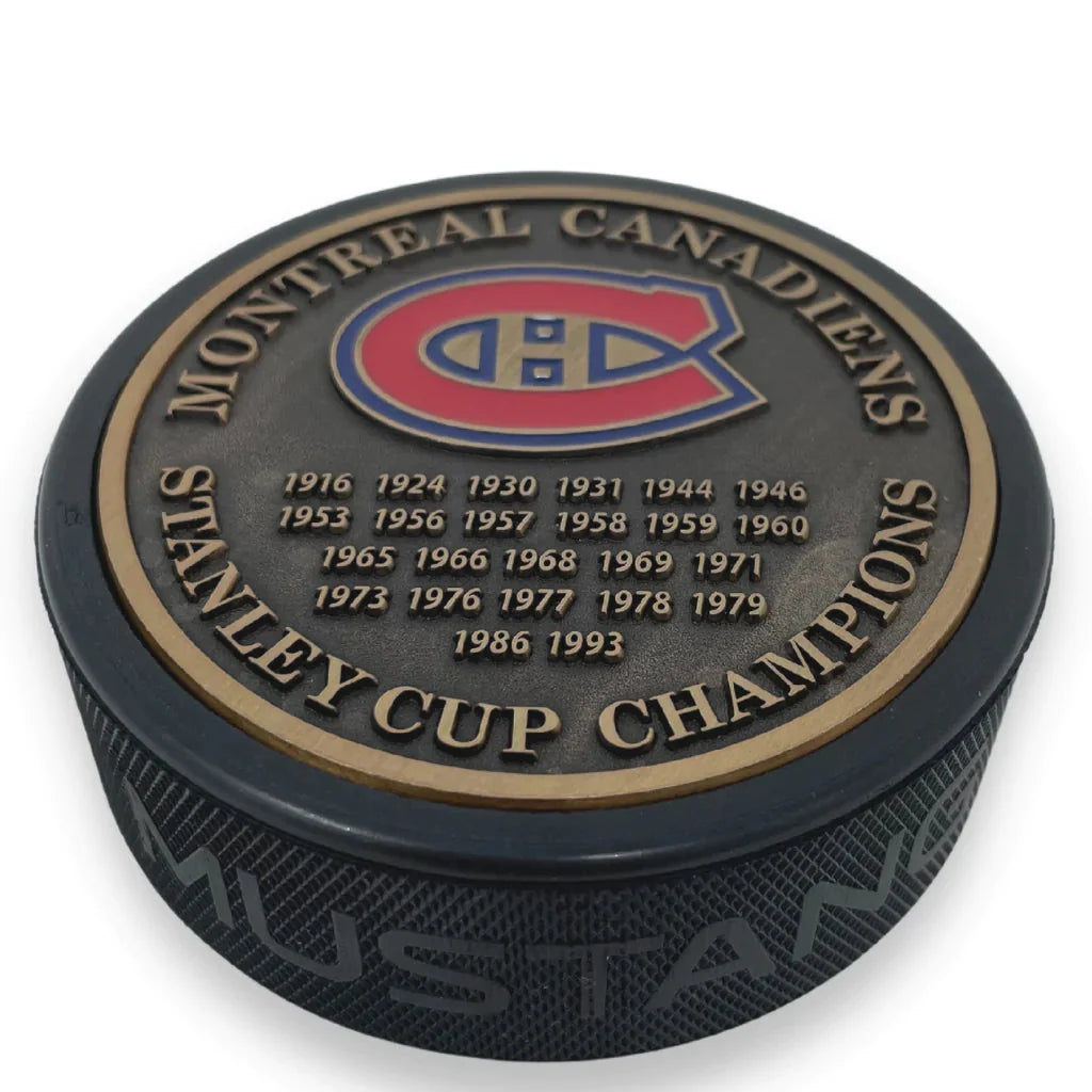 Montreal Canadiens NHL Stanley Cup Years Medallion Hockey Puck product image 5, provided for visual reference and product
