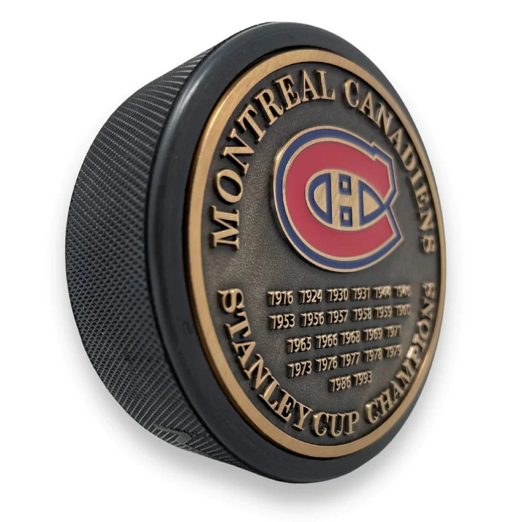Montreal Canadiens NHL Stanley Cup Years Medallion Hockey Puck product image 3, provided for visual reference and product
