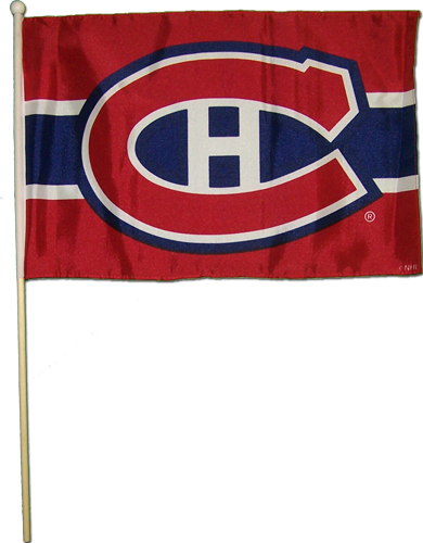 Montreal Canadiens NHL TSV 12"x18" Team Logo Stick Flag product image 1, provided for visual reference and product detail