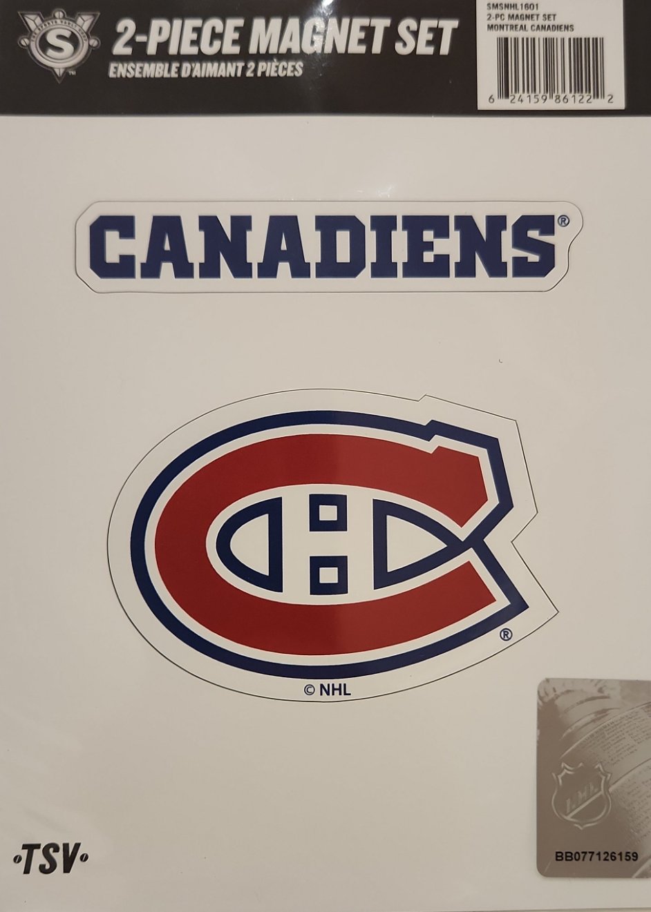 Montreal Canadiens NHL TSV 2 Piece Set Team Magnet product image 1, provided for visual reference and product detail review