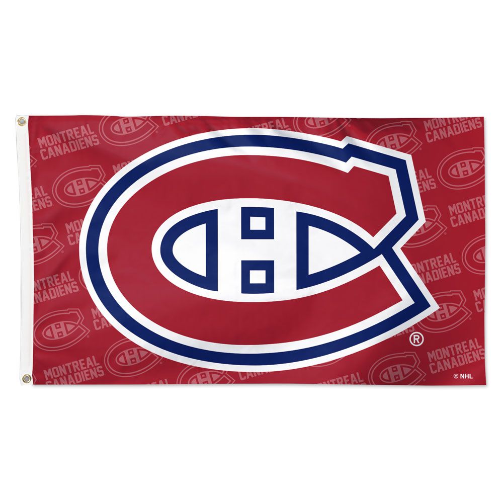 Montreal Canadiens NHL WinCraft 3'x5' Deluxe Step and Repeat Flag product image 1, provided for visual reference and product