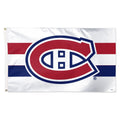 Montreal Canadiens NHL WinCraft 3'x5' Deluxe Stripe Flag product image 1, provided for visual reference and product detail