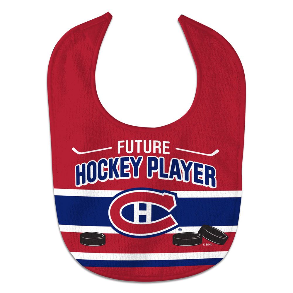 Montreal Canadiens NHL WinCraft Red Future Hockey Player Baby Bib product image 1, provided for visual reference and product
