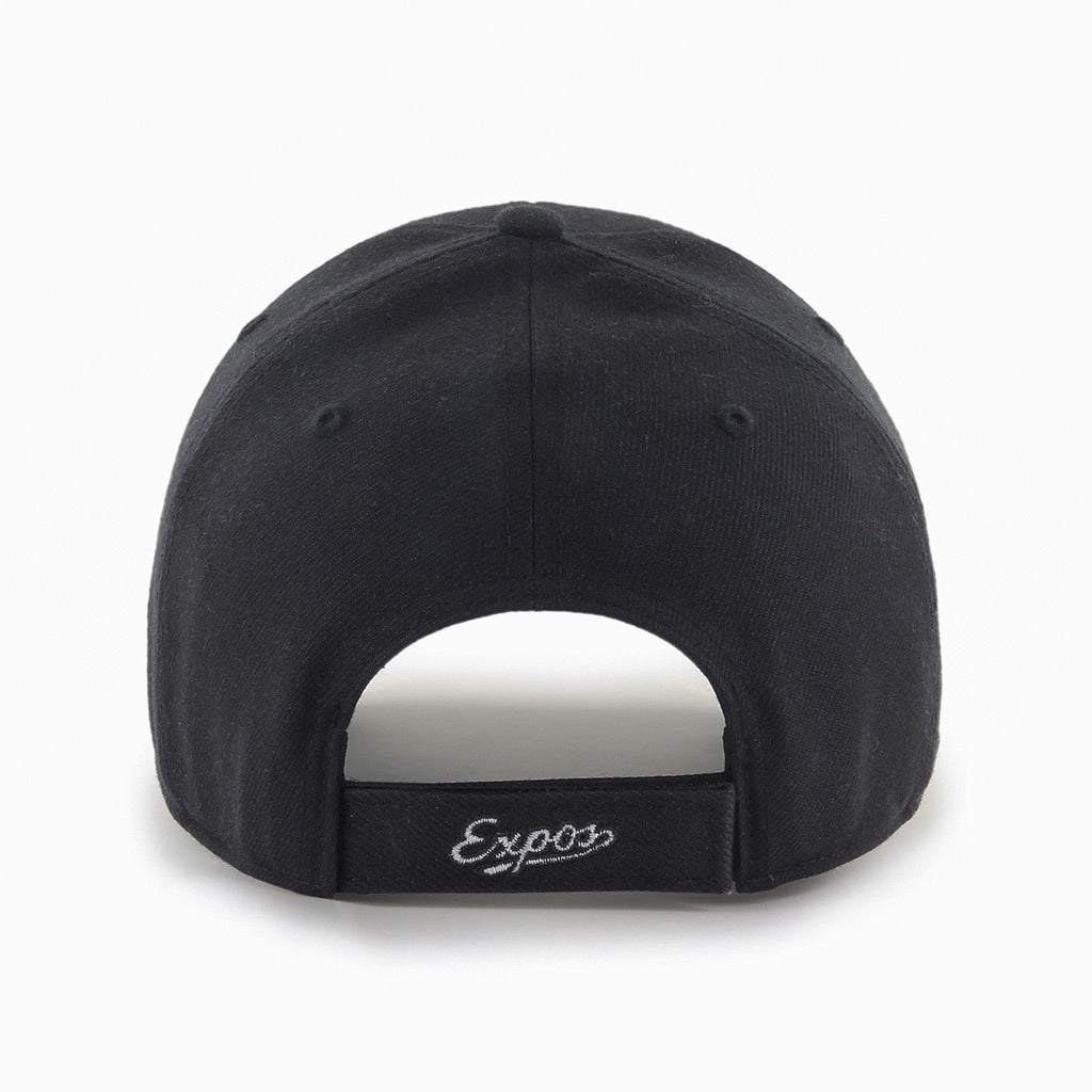 Montreal Expos MLB 47 Brand Men Black MVP Adjustable Hat product image 2, provided for visual reference and product detail