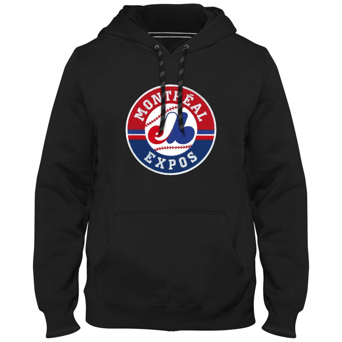 Montreal Expos MLB Bulletin Men Black 1992-2004 Cooperstown Express Twill Logo Hoodie product image 1, provided for visual