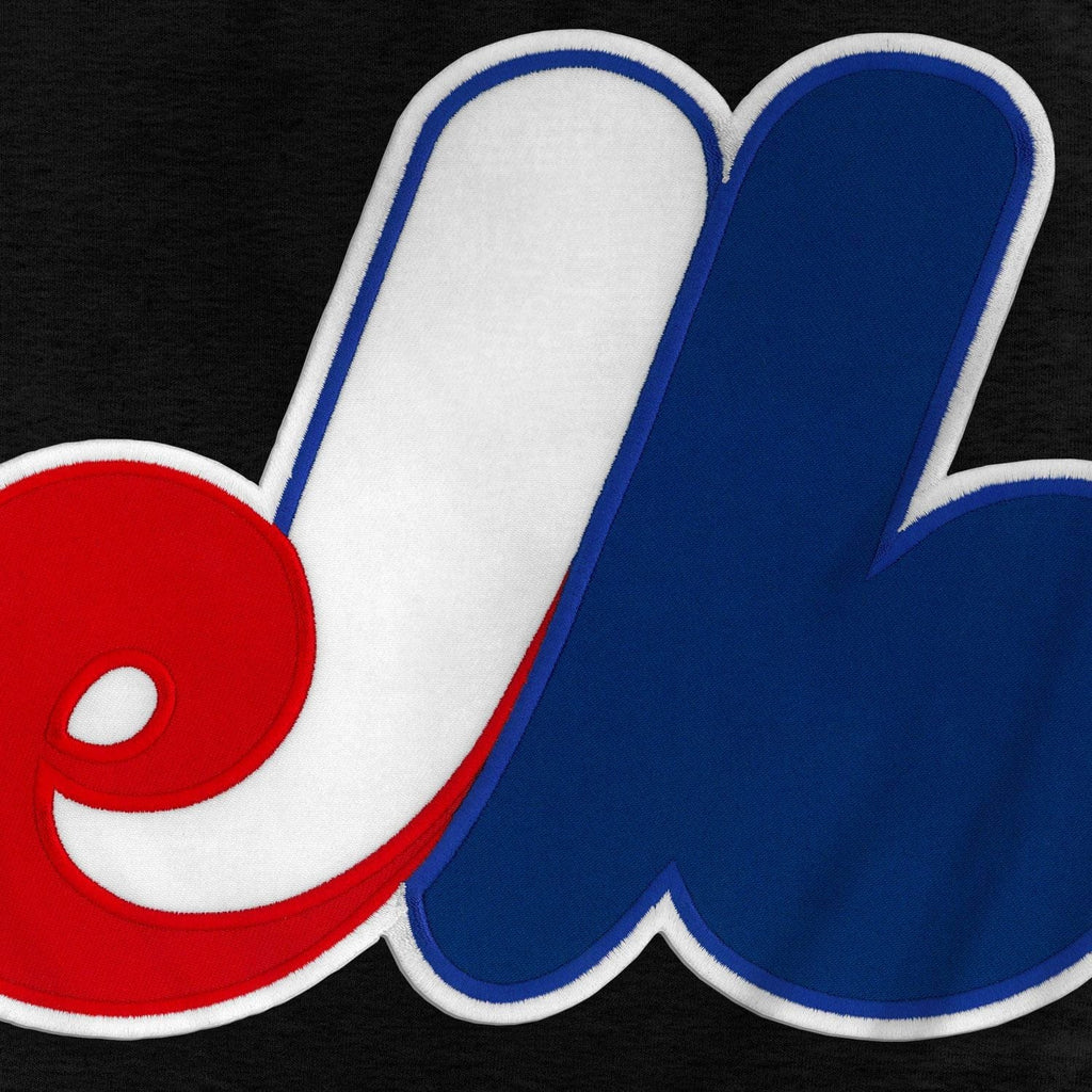 Montreal Expos MLB Bulletin Men Black Cooperstown Express Twill Logo Hoodie product image 2, provided for visual reference