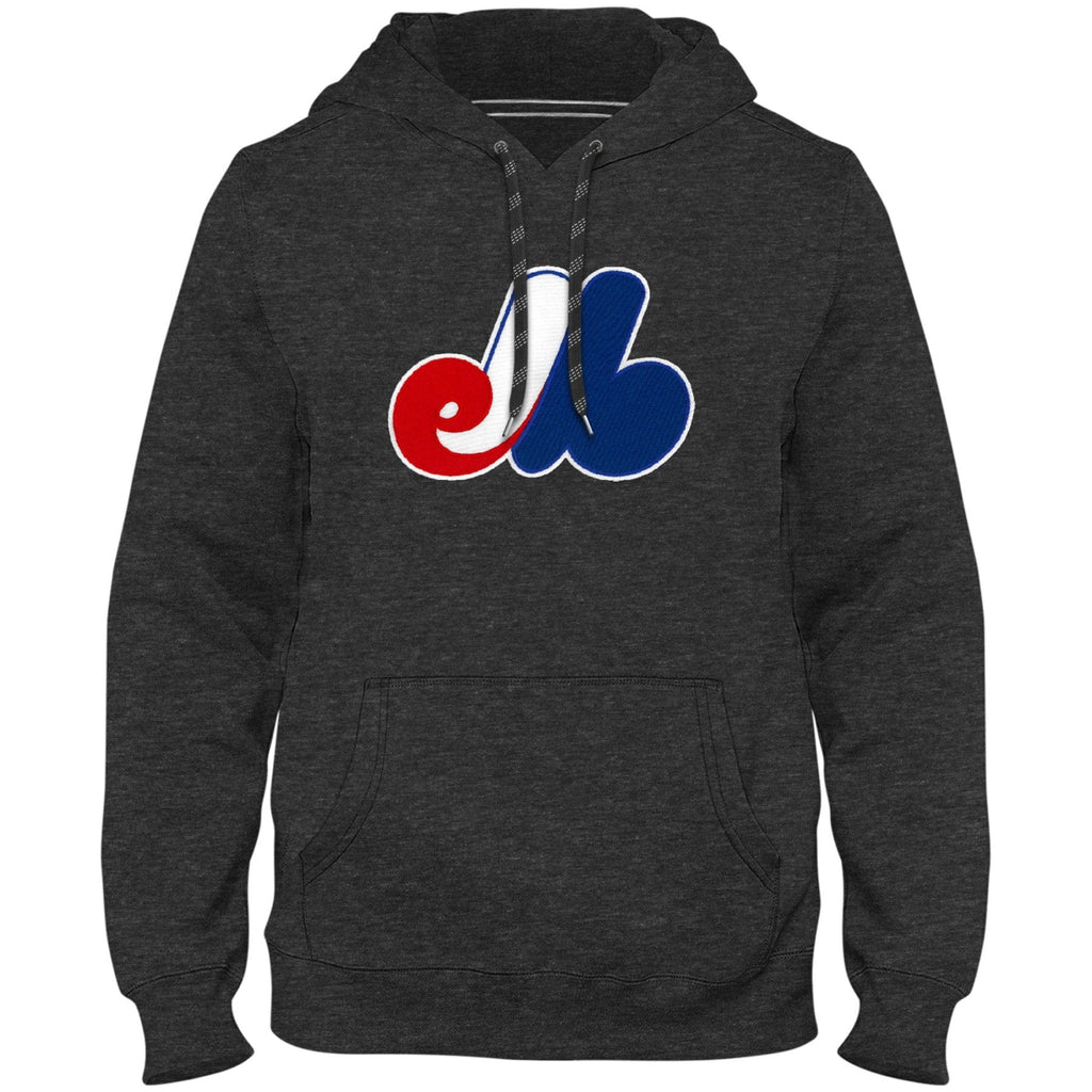 Montreal Expos MLB Bulletin Men Charcoal Cooperstown Express Twill Logo Hoodie product image 1, provided for visual