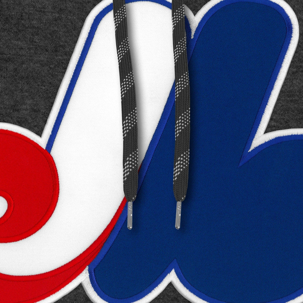 Montreal Expos MLB Bulletin Men Charcoal Cooperstown Express Twill Logo Hoodie product image 2, provided for visual