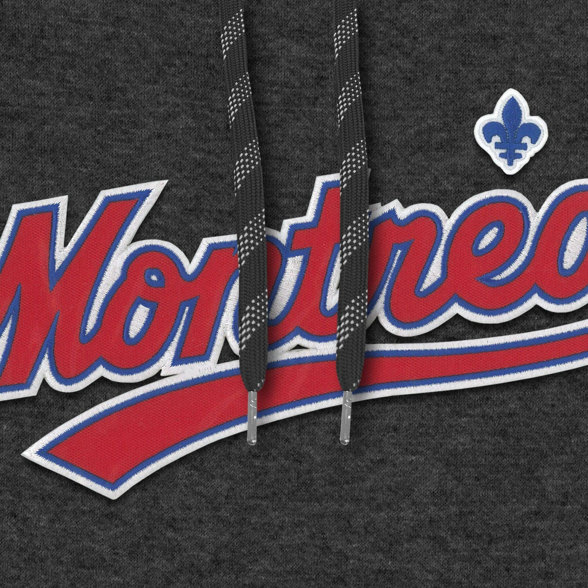 Montreal Expos MLB Bulletin Men Charcoal Cooperstown Express Twill Road Logo Hoodie product image 3, provided for visual
