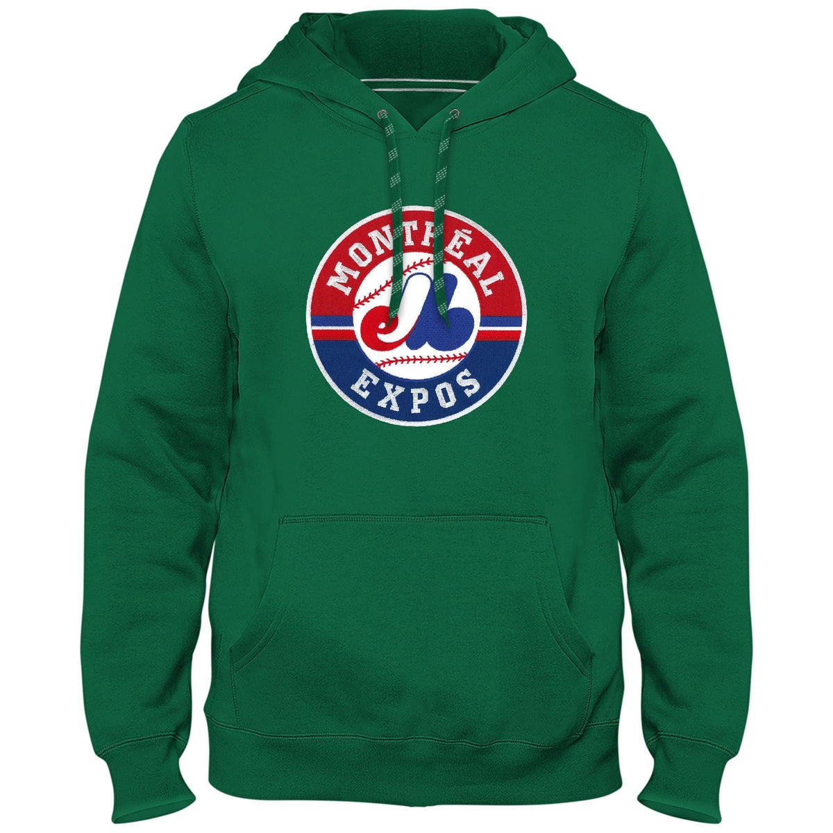Montreal Expos MLB Bulletin Men Green 1992-2004 Cooperstown Express Twill Logo Hoodie product image 1, provided for visual