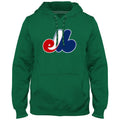 Montreal Expos MLB Bulletin Men Green Cooperstown Express Twill Logo Hoodie product image 1, provided for visual reference