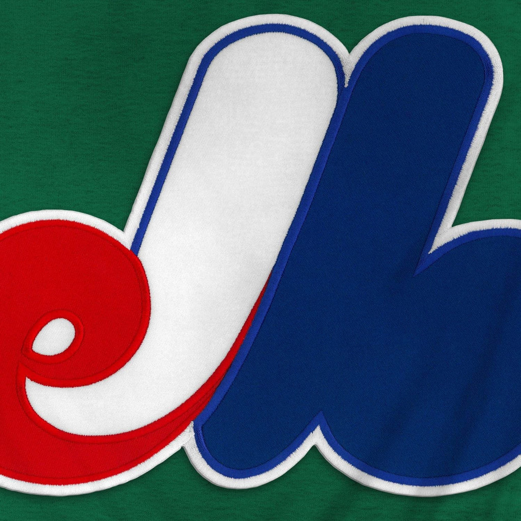 Montreal Expos MLB Bulletin Men Green Cooperstown Express Twill Logo Hoodie product image 3, provided for visual reference