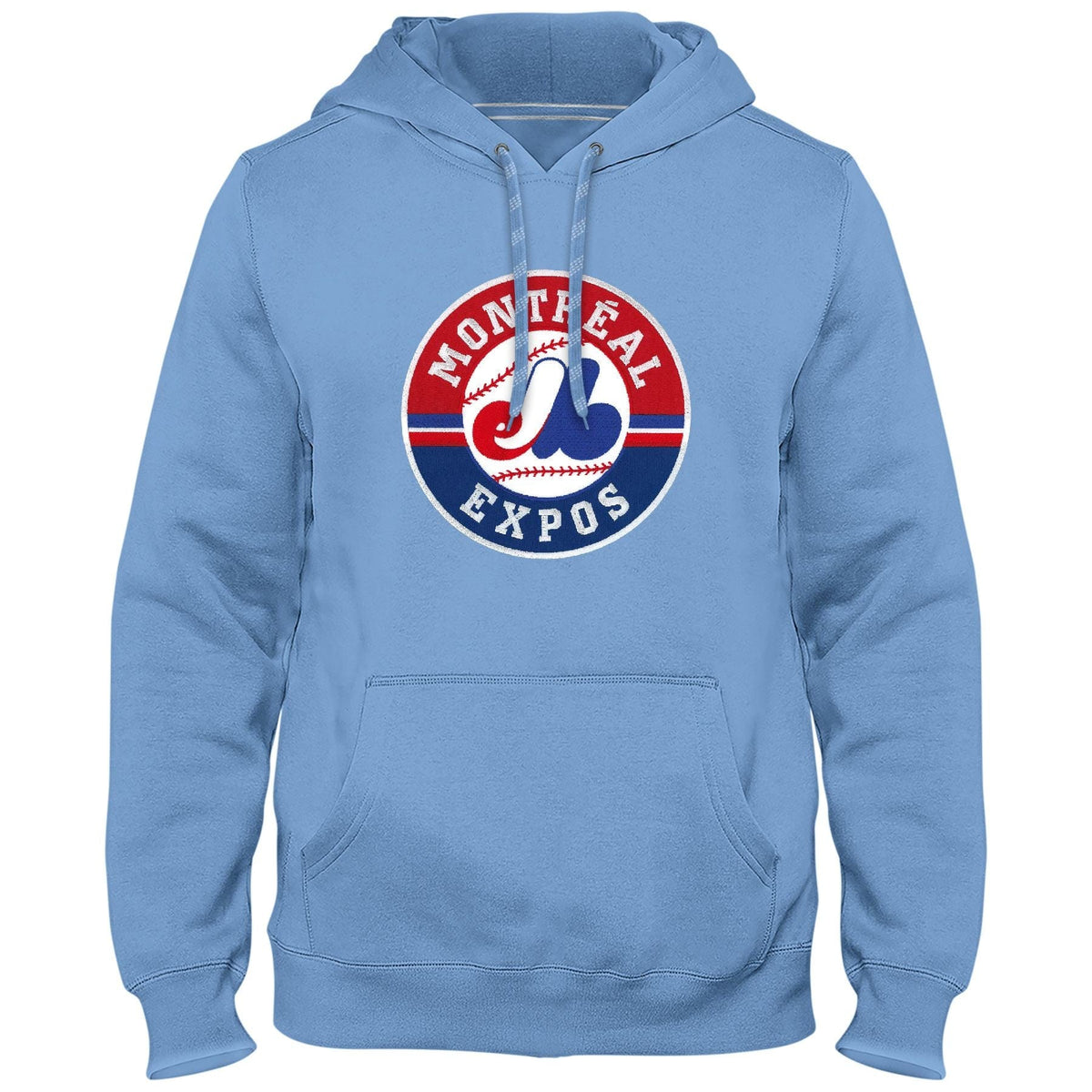 Montreal Expos MLB Bulletin Men Light Blue 1992-2004 Cooperstown Express Twill Logo Hoodie product image 1, provided for