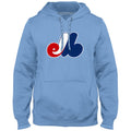Montreal Expos MLB Bulletin Men Light Blue Cooperstown Express Twill Logo Hoodie product image 1, provided for visual