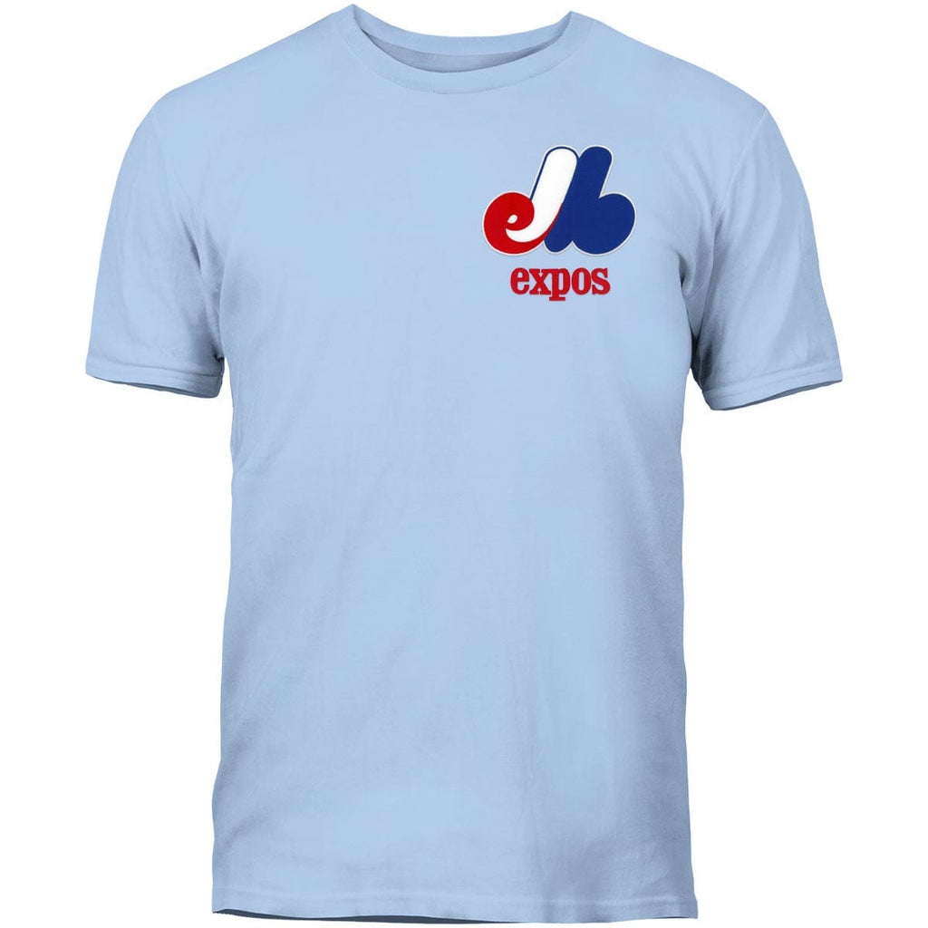 Montreal Expos MLB Bulletin Men Light Blue Home Field T-Shirt product image 1, provided for visual reference and product