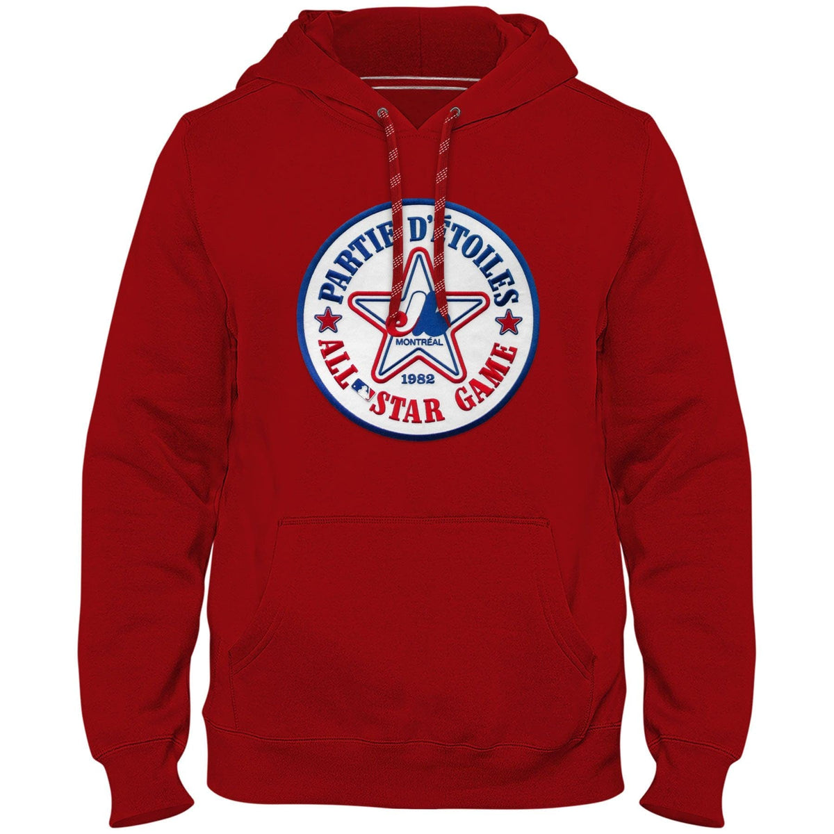 Montreal Expos MLB Bulletin Men Red 1982 All Star Game Cooperstown Express Twill Logo Hoodie product image 1, provided for
