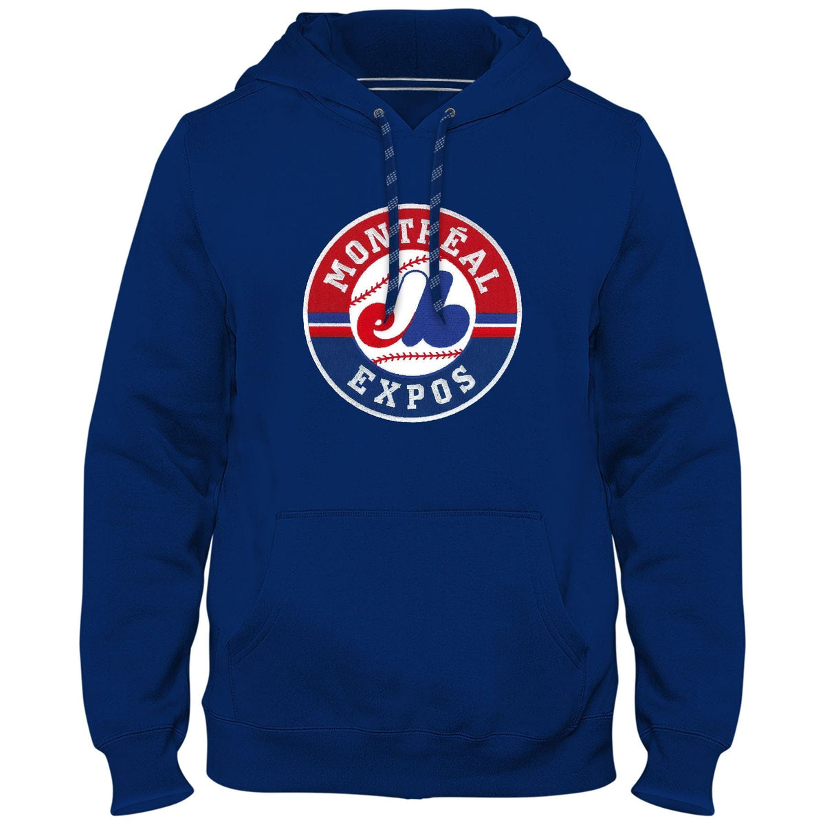 Montreal Expos MLB Bulletin Men Royal Blue 1992-2004 Cooperstown Express Twill Logo Hoodie product image 1, provided for