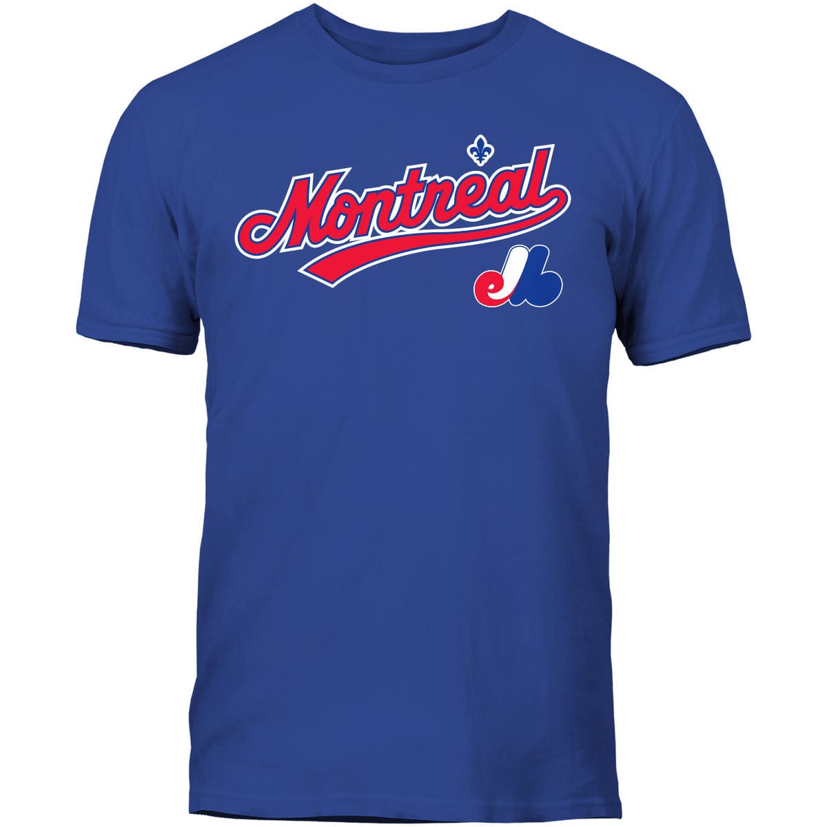 Montreal Expos MLB Bulletin Men Royal Blue City Pride T-Shirt product image 1, provided for visual reference and product