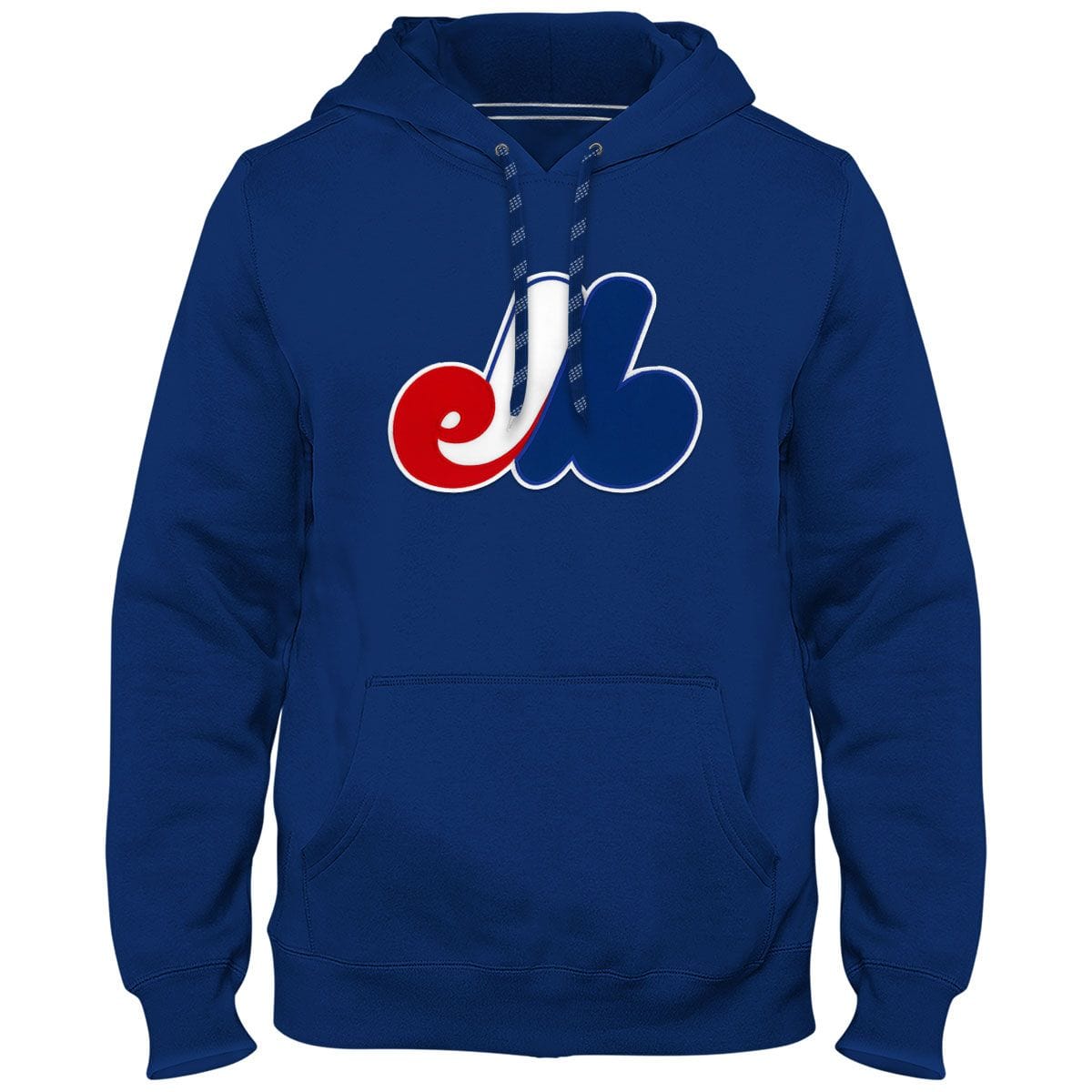Montreal Expos MLB Bulletin Men Royal Blue Cooperstown Express Twill Logo Hoodie product image 1, provided for visual