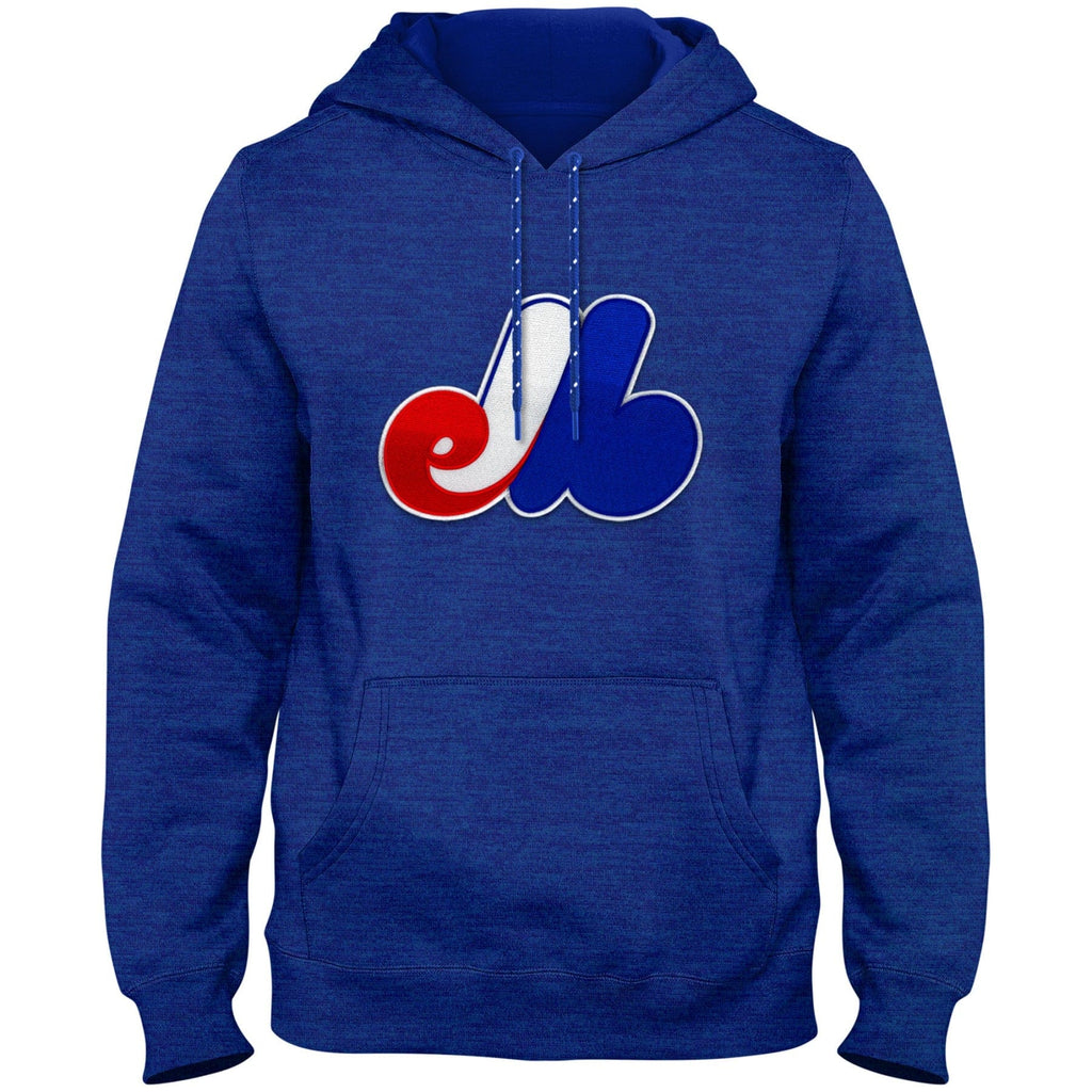 Montreal Expos MLB Bulletin Men Royal Blue Melange Cooperstown Express Twill Logo Hoodie product image 1, provided for