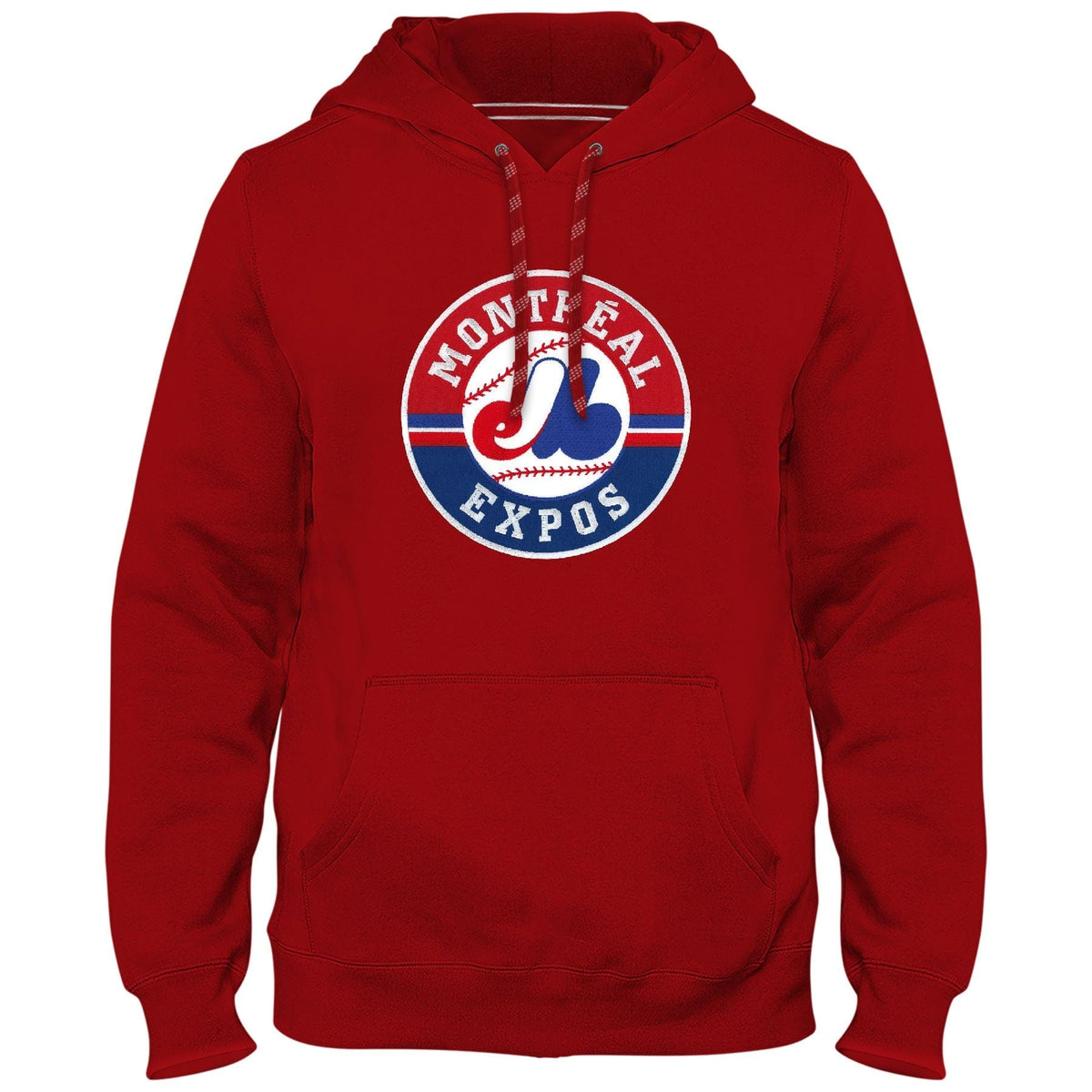 Montreal Expos MLB Bulletin Men Red 1992-2004 Cooperstown Express Twill Logo Hoodie product image 1, provided for visual