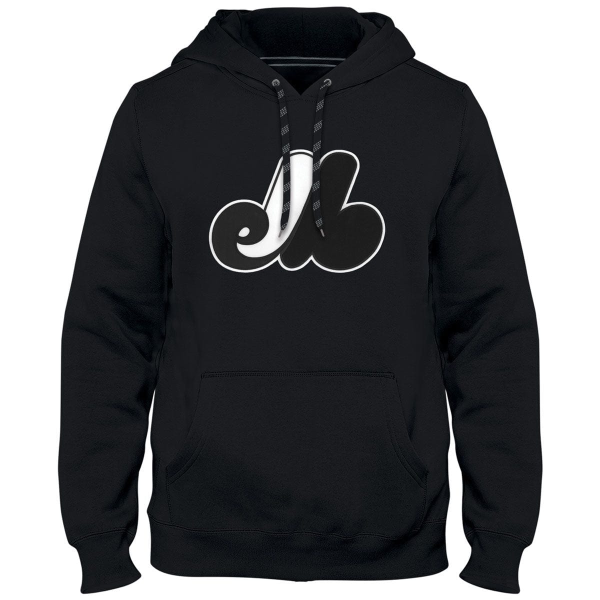Montreal Expos MLB Bulletin Men Shadow Black Cooperstown Express Twill Logo Hoodie product image 1, provided for visual