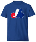 Montreal Expos MLB Bulletin Youth Royal Blue Basic Logo T-Shirt product image 1, provided for visual reference and product