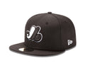 Montreal Expos MLB New Era Men Black White 59Fifty Fitted Hat product image 1, provided for visual reference and product