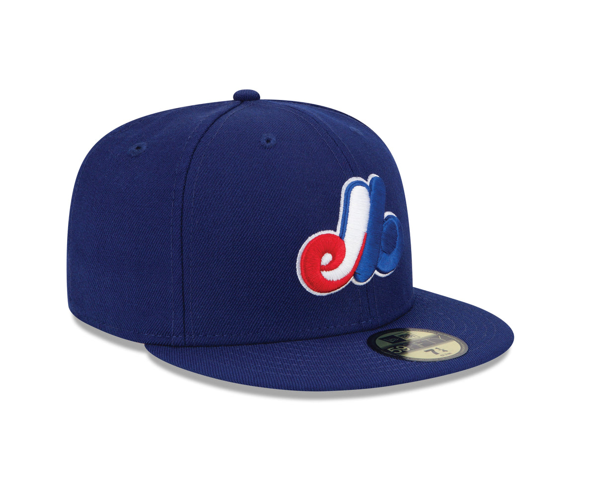 Montreal Expos MLB New Era Men Dark Royal 59Fifty Authentic Game Fitted Hat product image 3, provided for visual reference