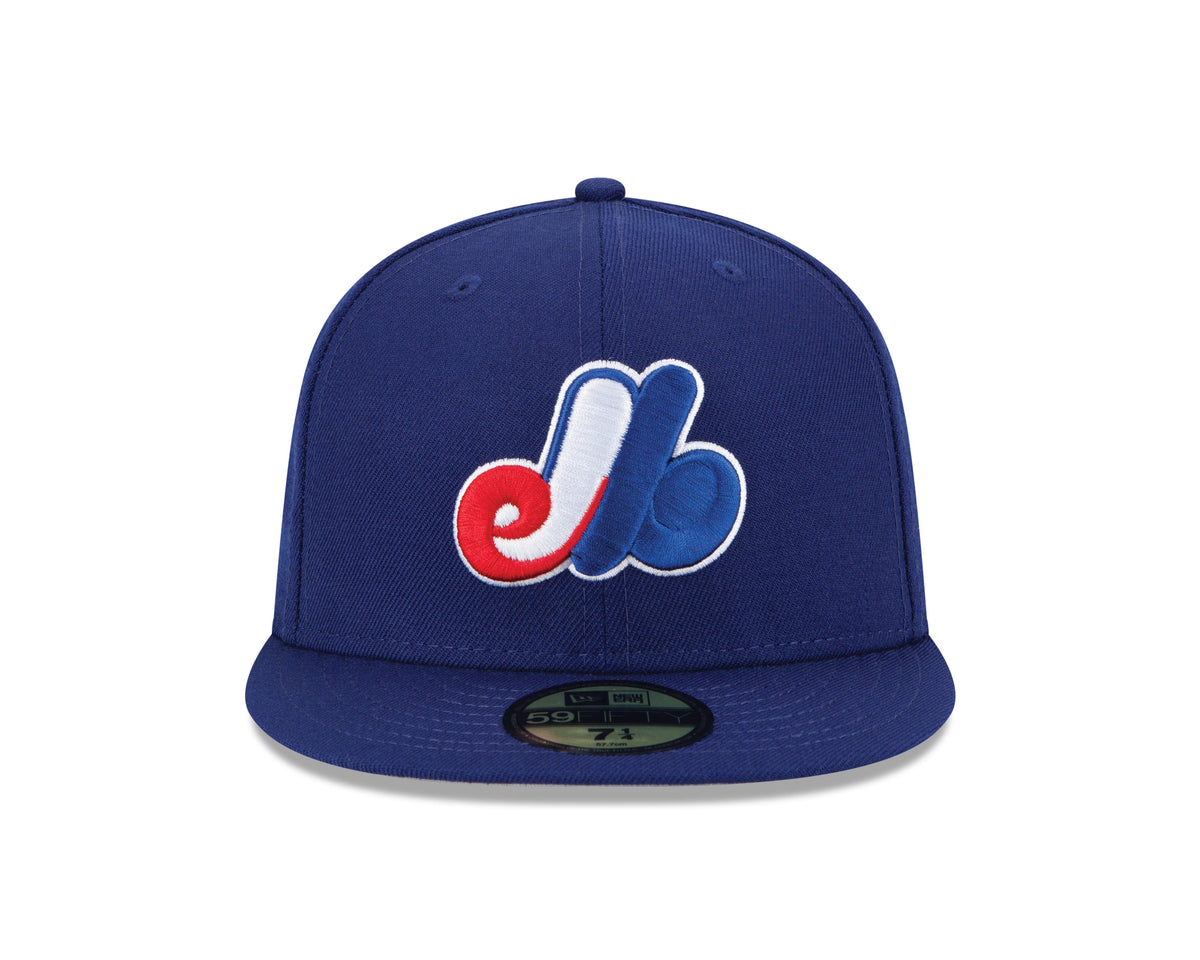 Montreal Expos MLB New Era Men Dark Royal 59Fifty Authentic Game Fitted Hat product image 4, provided for visual reference
