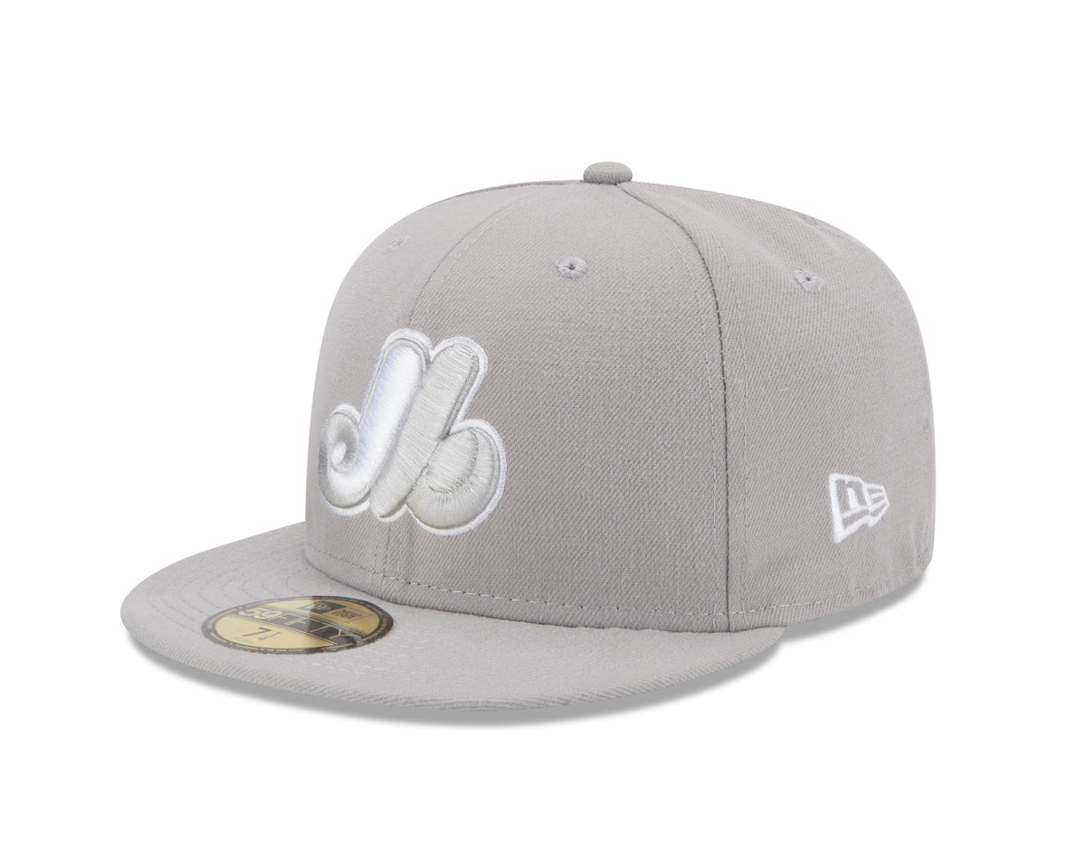 Montreal Expos MLB New Era Men Grey 59Fifty Cooperstown Fitted Hat product image 1, provided for visual reference and