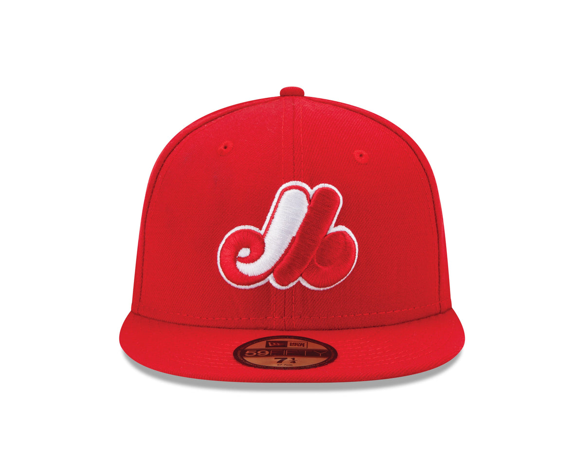 Montreal Expos MLB New Era Men Scarlet Red 59Fifty Cooperstown Fitted Hat product image 4, provided for visual reference and