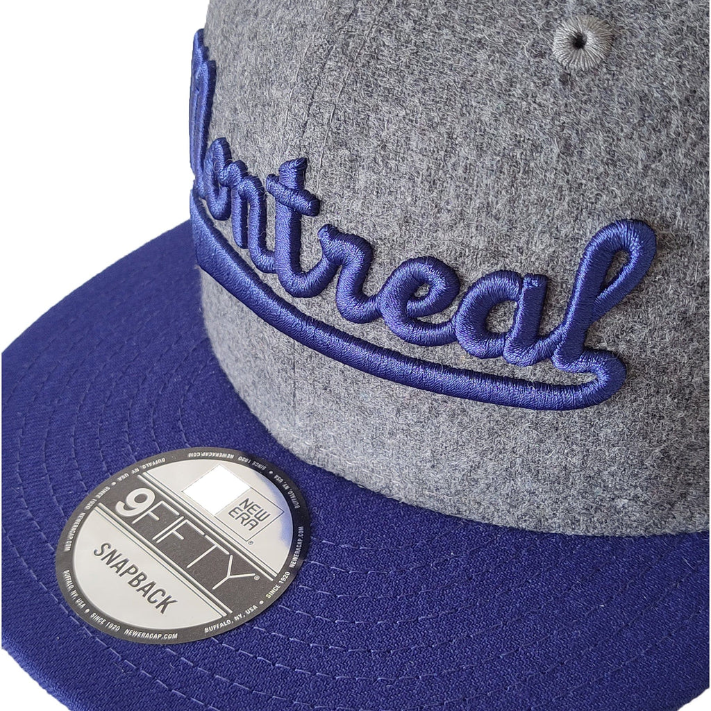 Montreal Royals MiLB New Era Men Grey Melton 9Fifty Vintage Snapback product image 8, provided for visual reference and