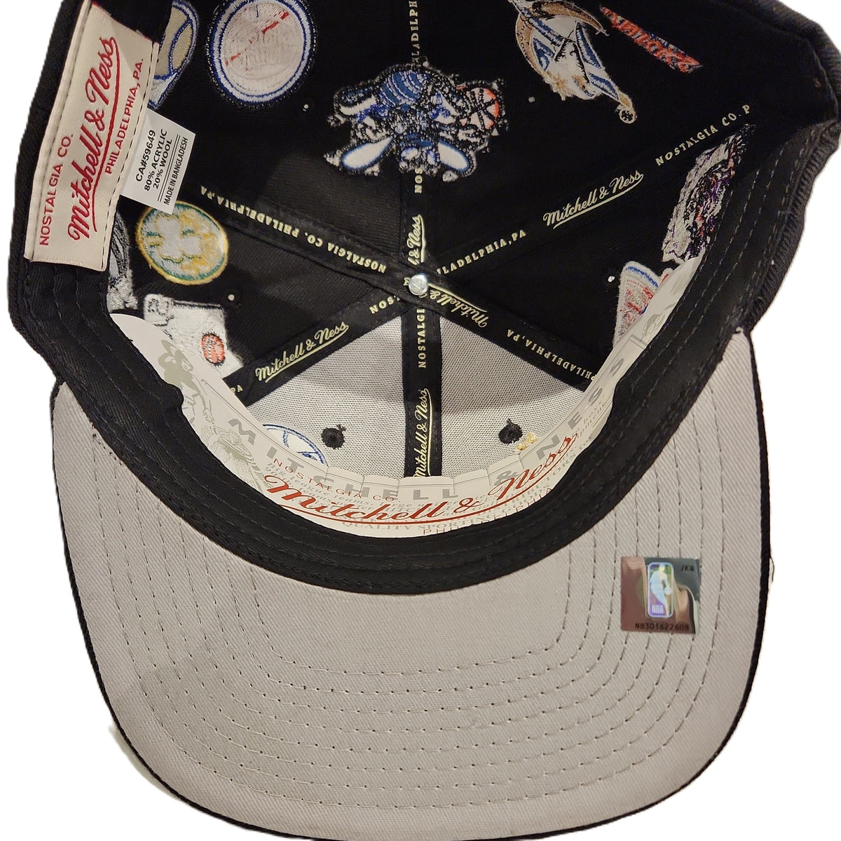 Eastern Conference NBA Mitchell & Ness Men Black All Over Snapback product image 5, provided for visual reference and