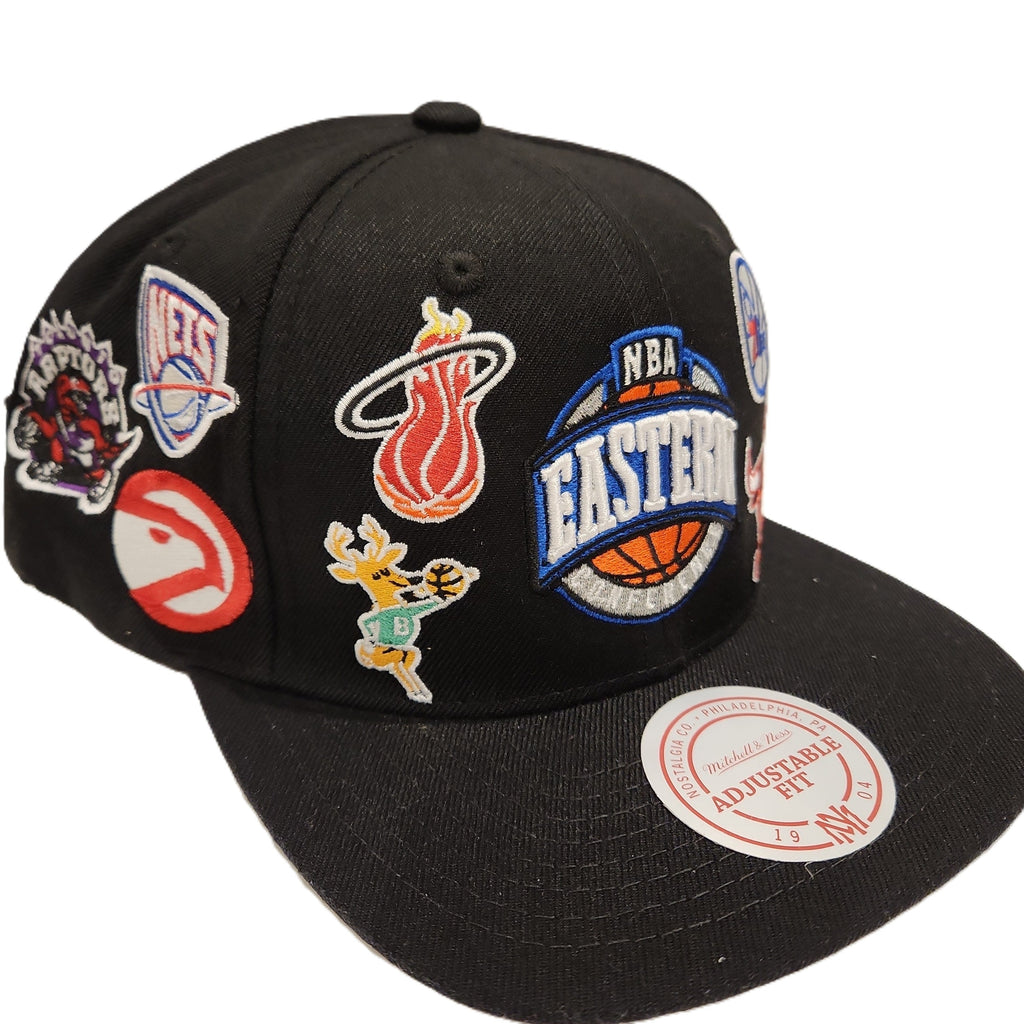 Eastern Conference NBA Mitchell & Ness Men Black All Over Snapback product image 3, provided for visual reference and