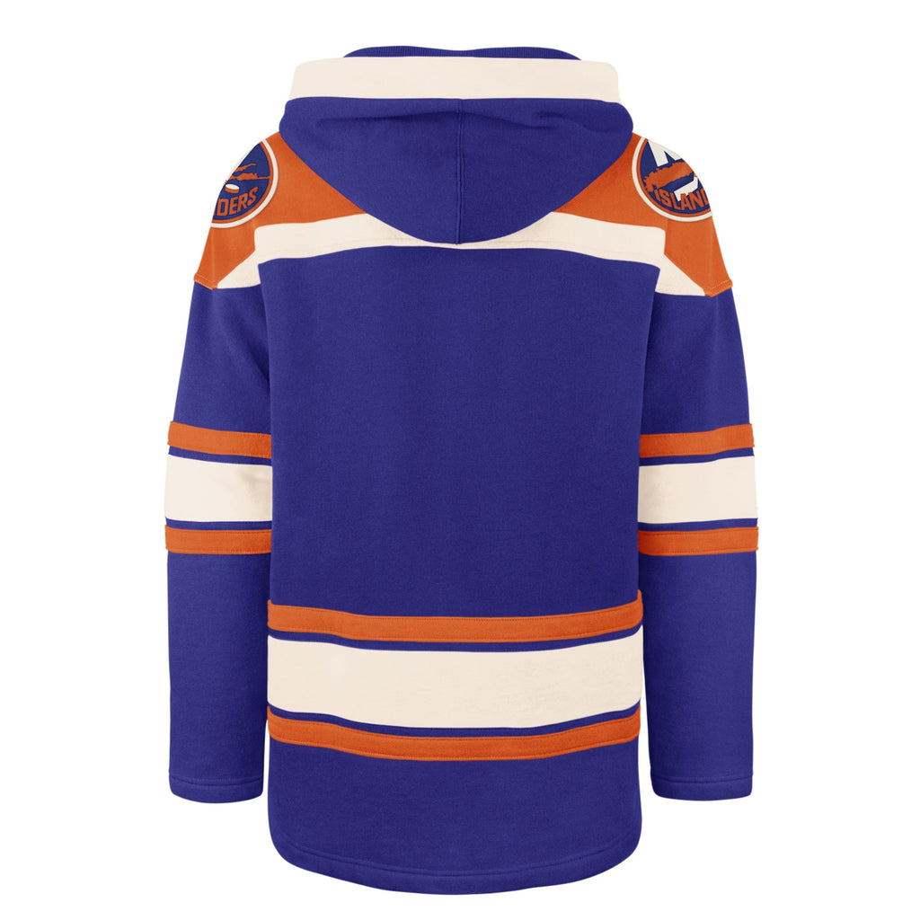 New York Islanders NHL 47 Brand Men Royal Blue Heavyweight Lacer Hoodie product image 2, provided for visual reference and