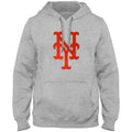 New York Mets MLB Bulletin Men Athletic Grey Express Twill Logo Hoodie product image 1, provided for visual reference and
