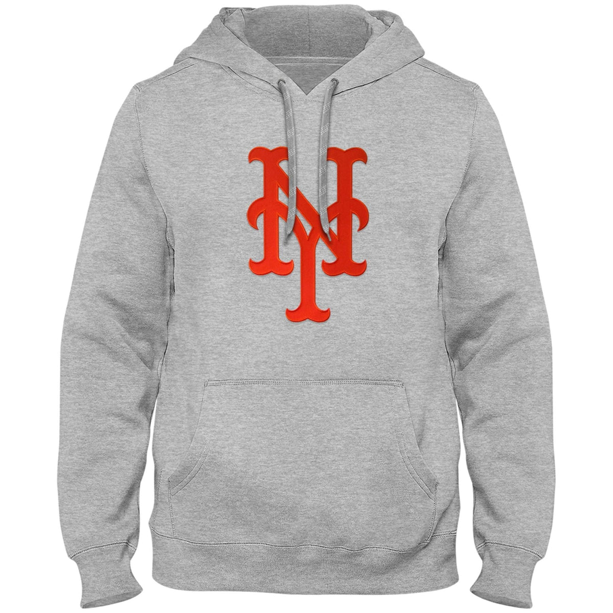 New York Mets MLB Bulletin Men Athletic Grey Express Twill Logo Hoodie product image 1, provided for visual reference and