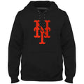 New York Mets MLB Bulletin Men Black Express Twill Logo Hoodie product image 1, provided for visual reference and product